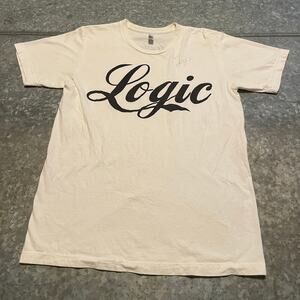 Logic Classic Logo Shirt Medium Concert Tour Hip Hop Rap Signed Autographed Y2K